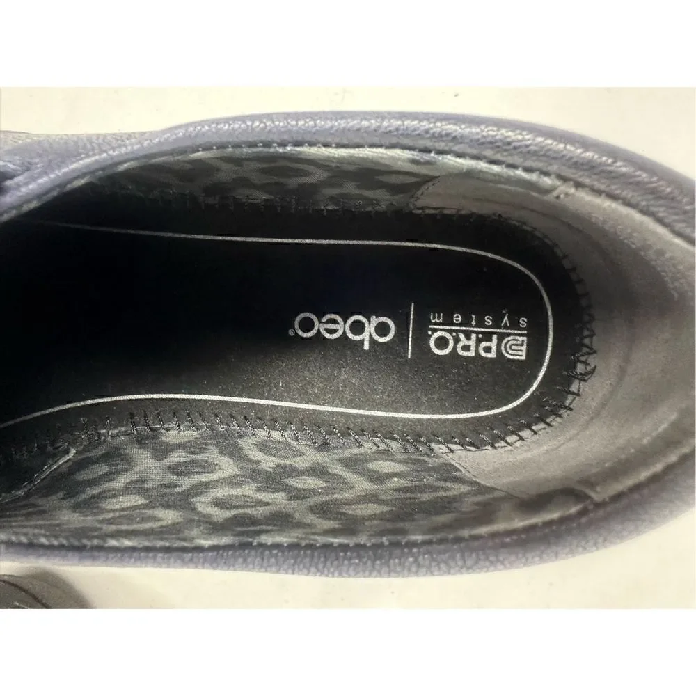 Abeo Eastbourne Pro System Navy Blue Leather Comfort Slip On Shoes Size 9.5